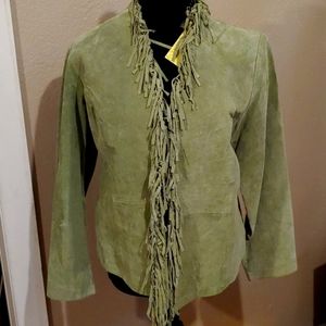 Dialogue Leather Jacket W/ Fringe